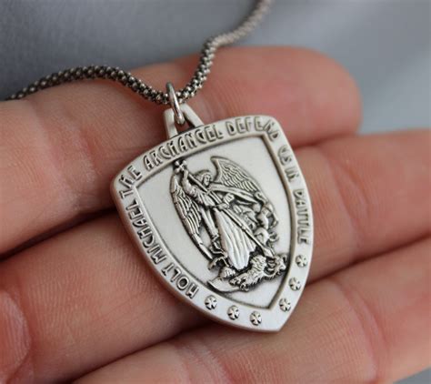 saint michael pendant silver|st michael sterling silver pendant.